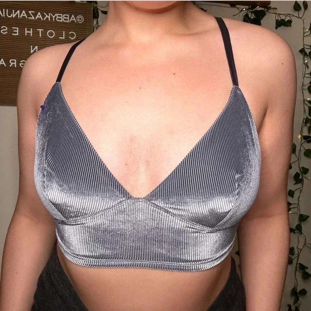 Victoria’s Secret Sparkly Crushed Velvet Bralette/ Cropped Tank Top